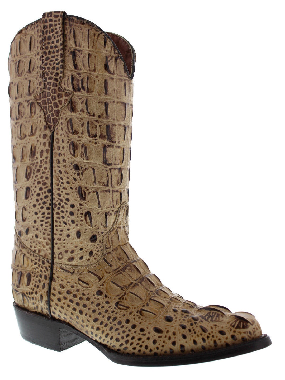 mens sand rustic crocodile alligator head western cowboy rodeo boots j