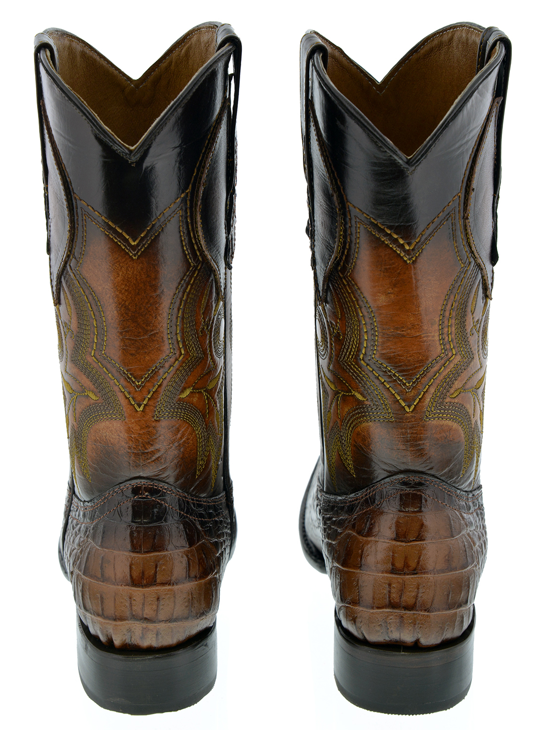 leather crocodile boots