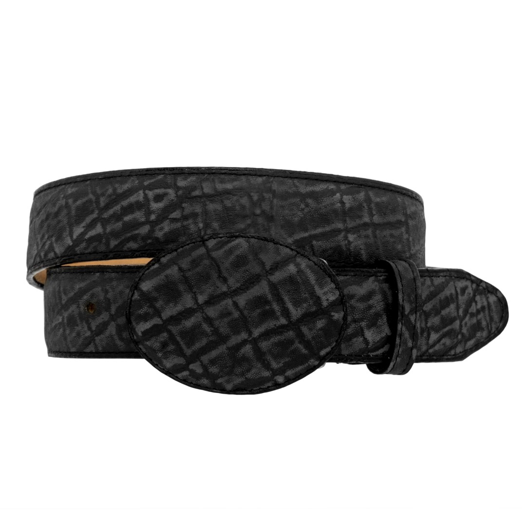 Mens Elephant Pattern Leather Cowboy Belt Western Rodeo Buckle Gray eBay