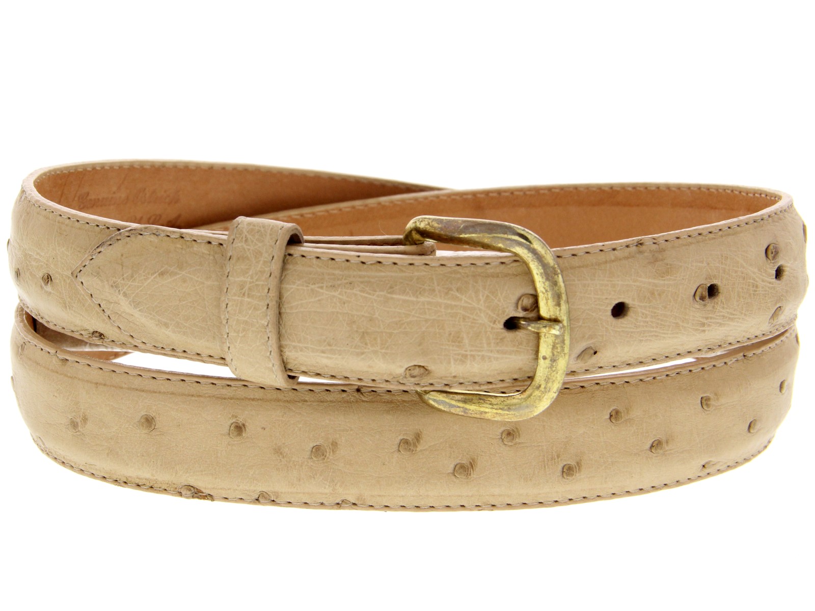Men/'s Yellow Genuine Ostrich Skin Belt Western Wear Silver Buckle