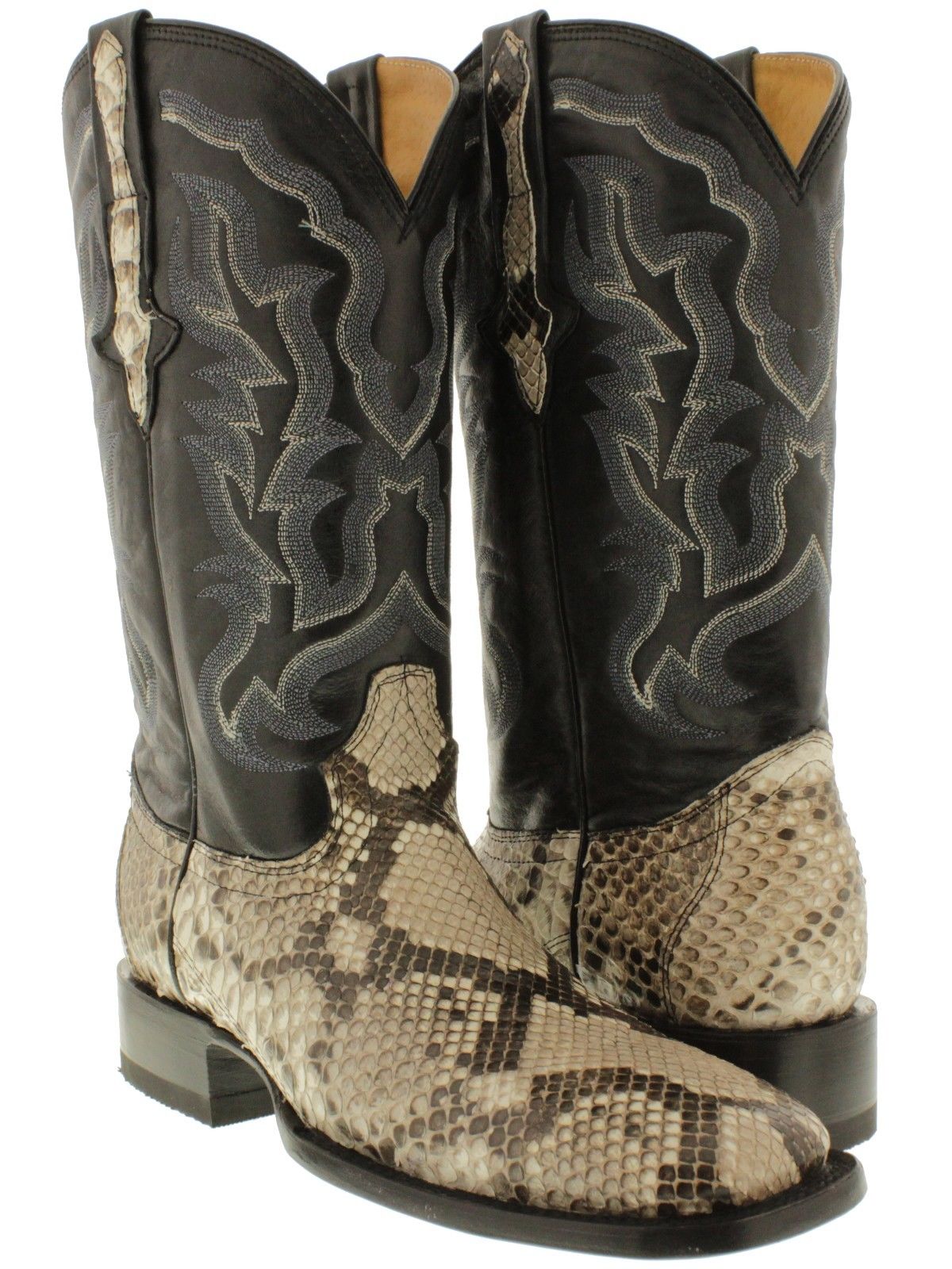 snakeskin cowboy boots square toe