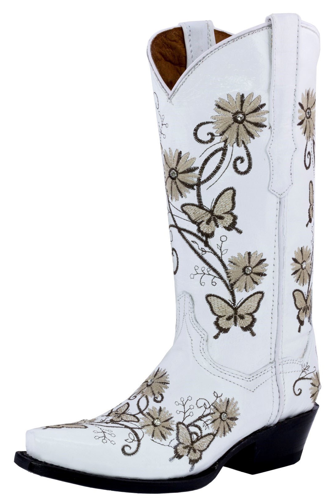 cowgirl boots with white embroidery