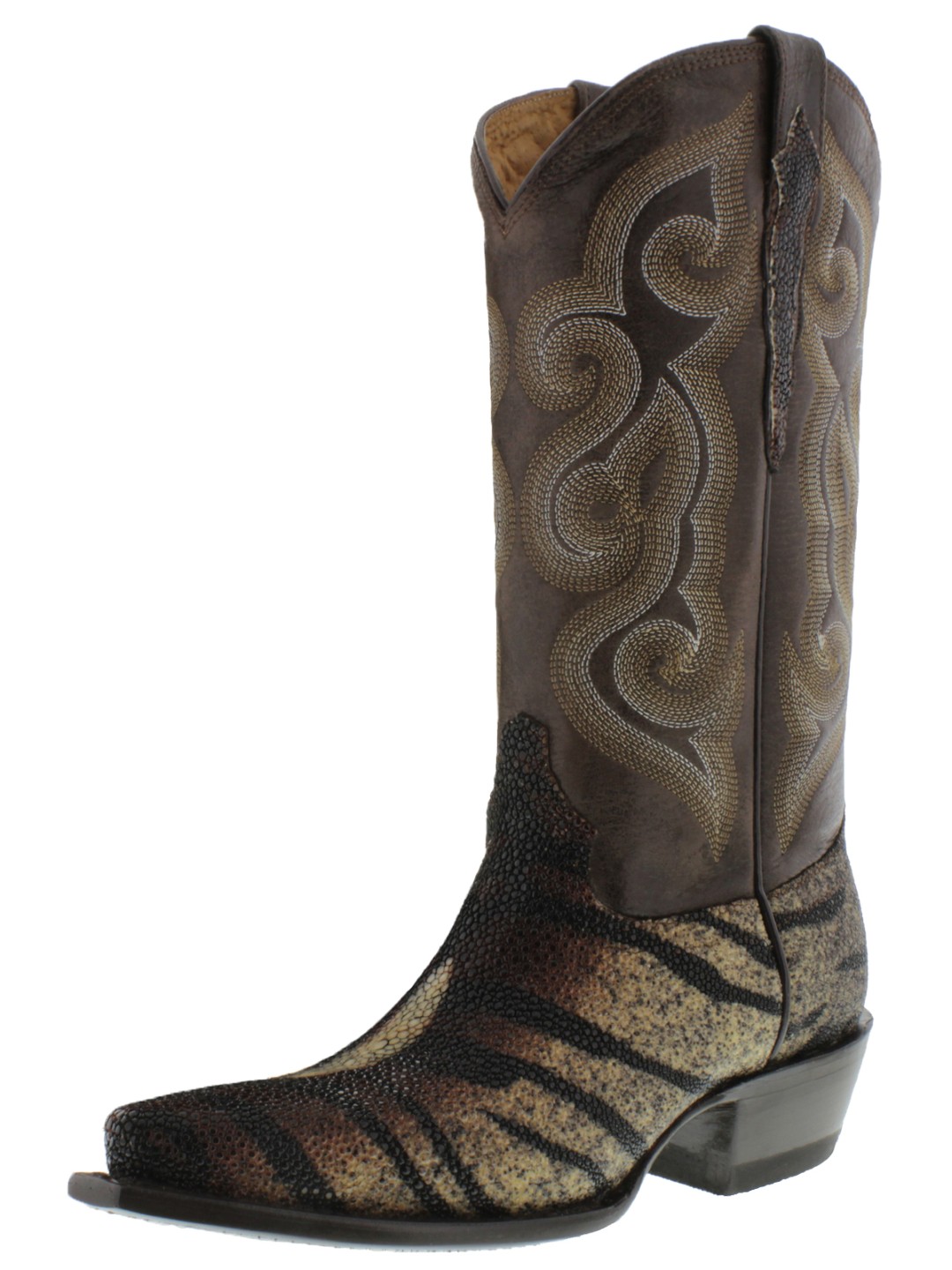 Womens Tiger Design All Reall Stingray Skin Rodeo Cowgirl Boots Snip ...