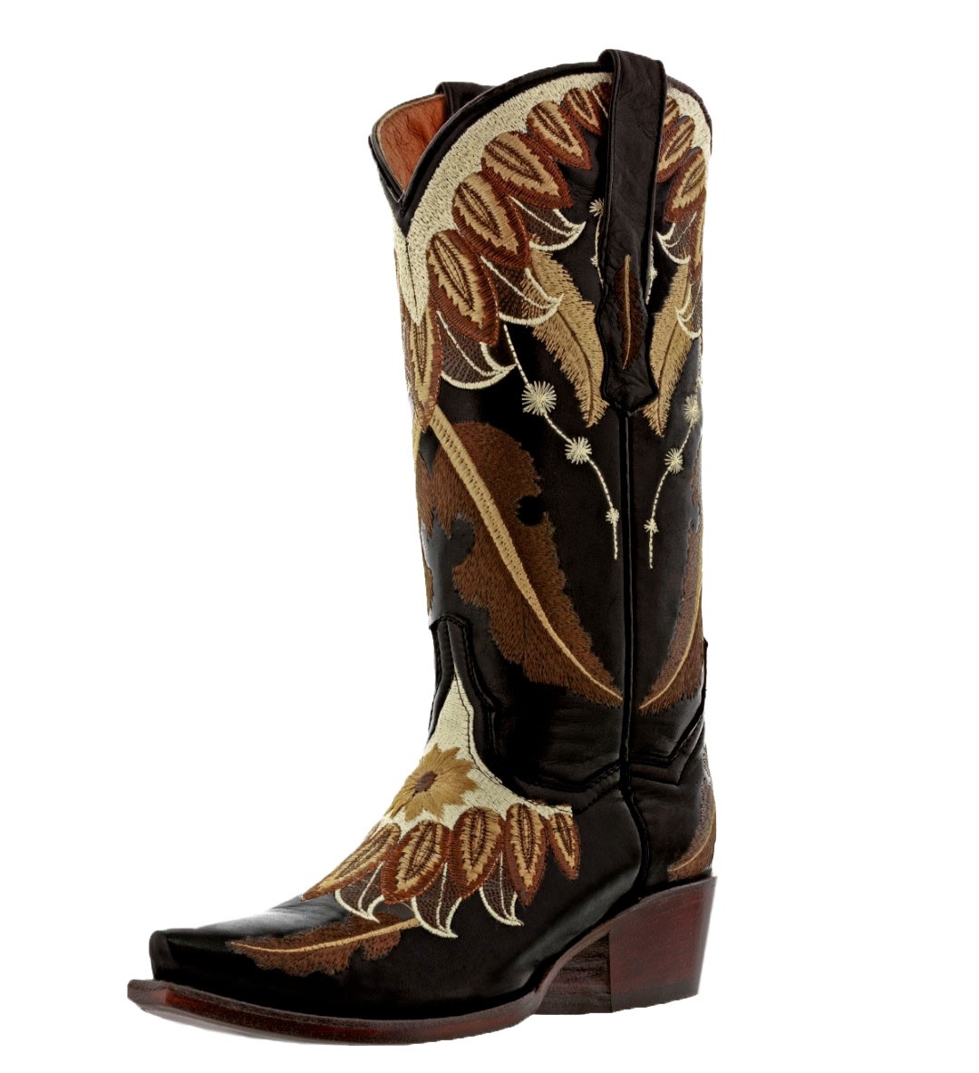 low heel snip toe cowboy boots