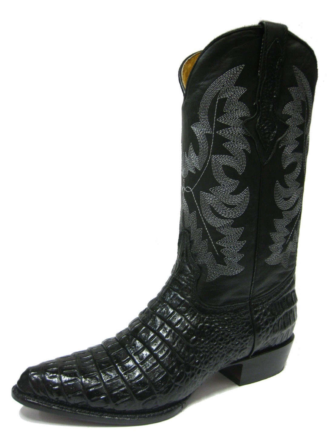 Mens  Black Crocodile Belly Exotic Western Leather Cowboy Boots Rodeo J Toe 