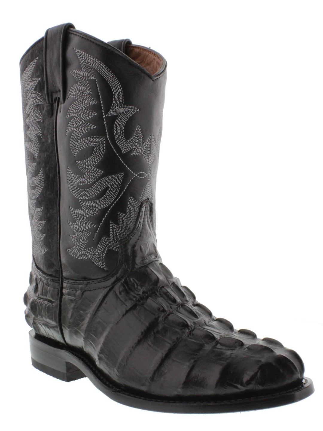 black croc western boots