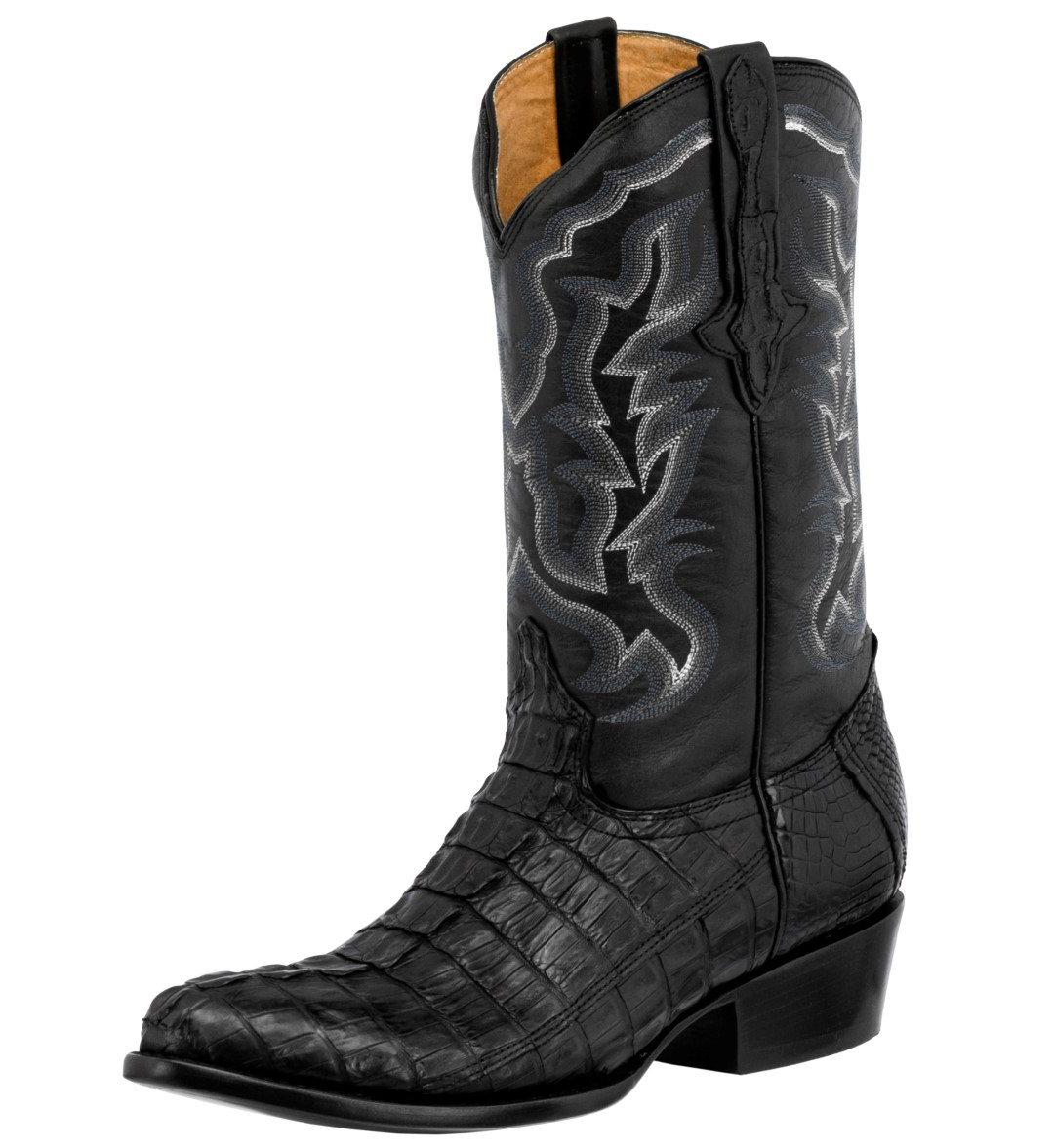 Mens Genuine Black Crocodile Alligator Leather Western Cowboy Boots ...