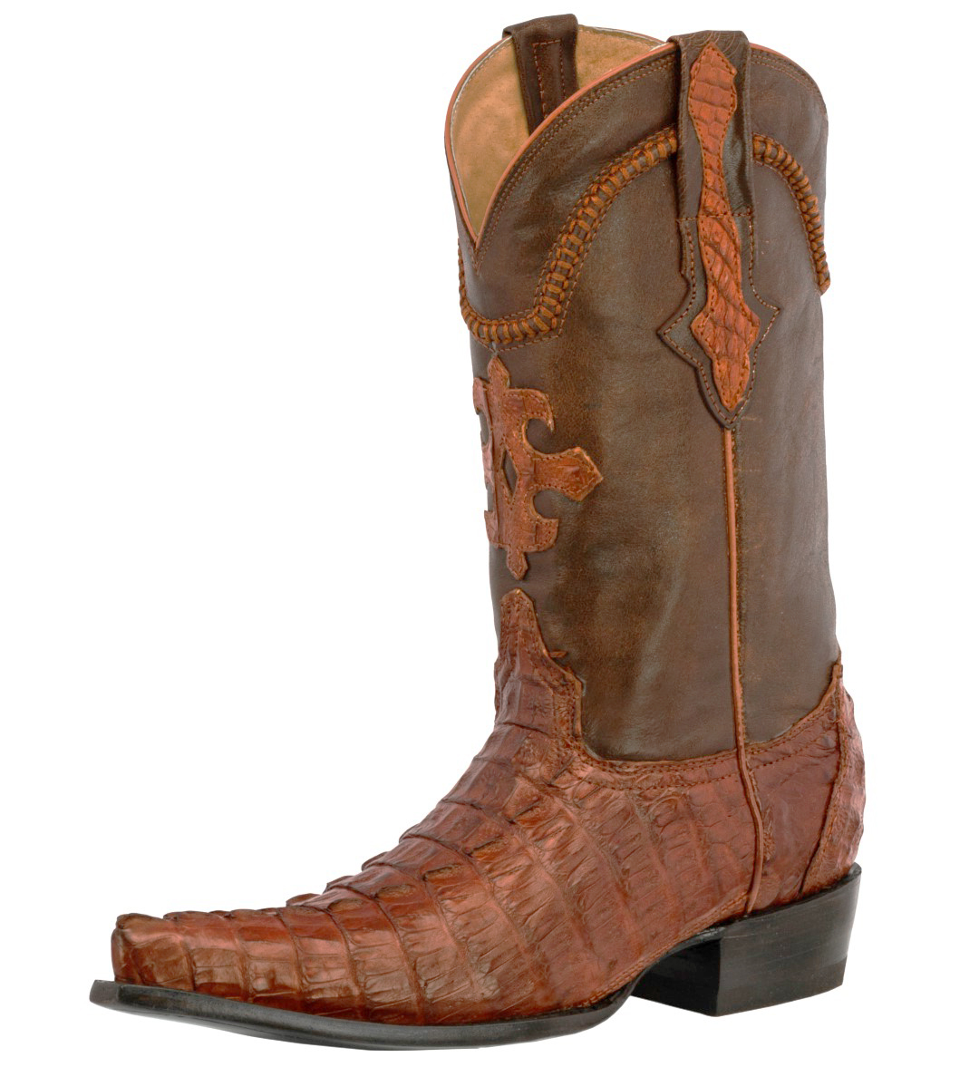 mens genuine cognac alligator crocodile leather western cowboy boots 3x ...