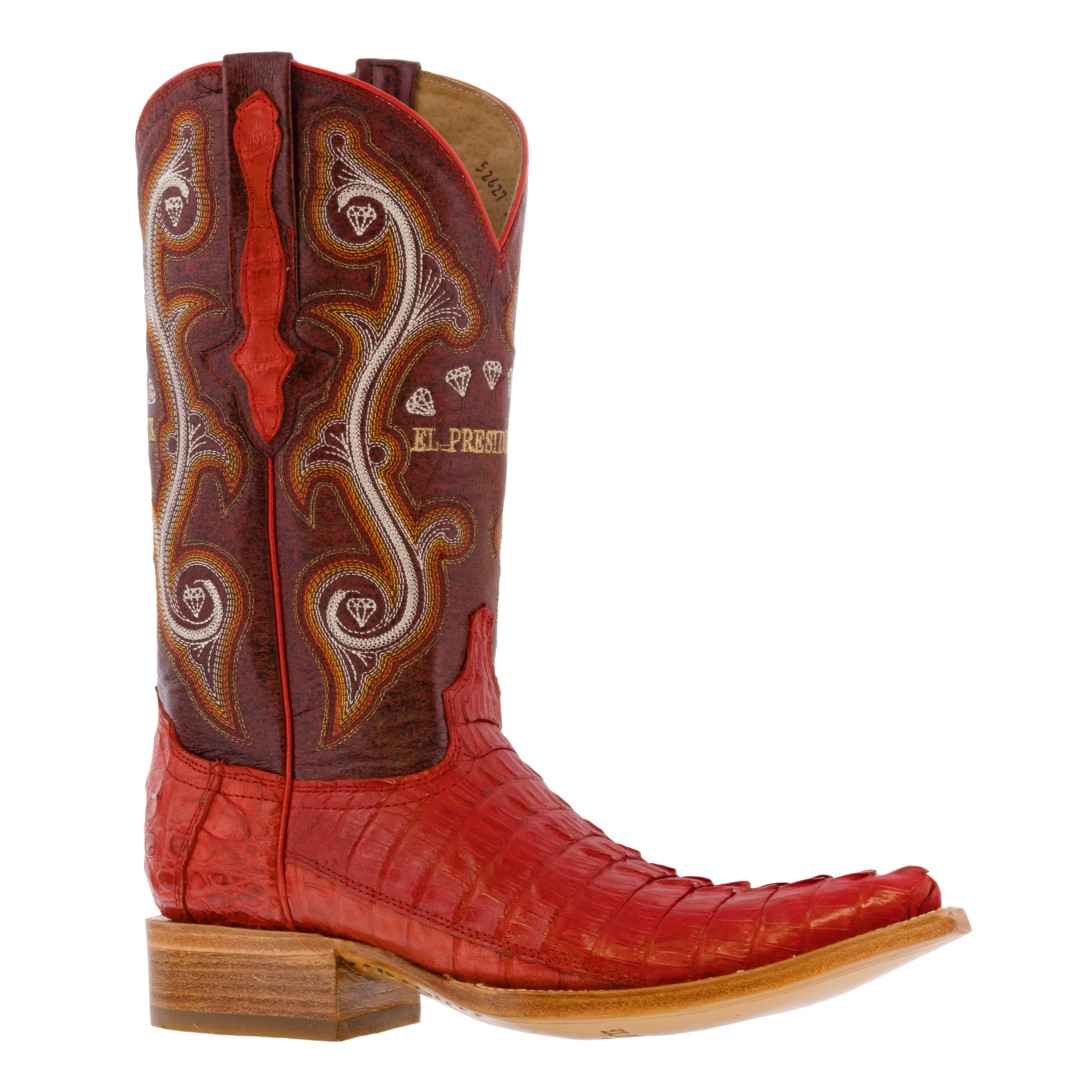 Mens Real Red Crocodile Western Leather Cowboy Boots Pointed Toe | eBay