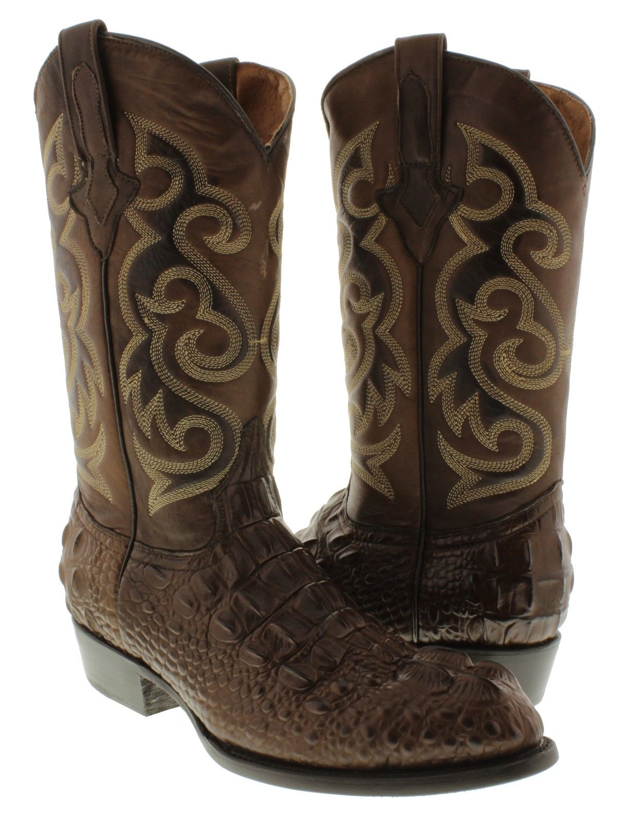 round toe alligator boots