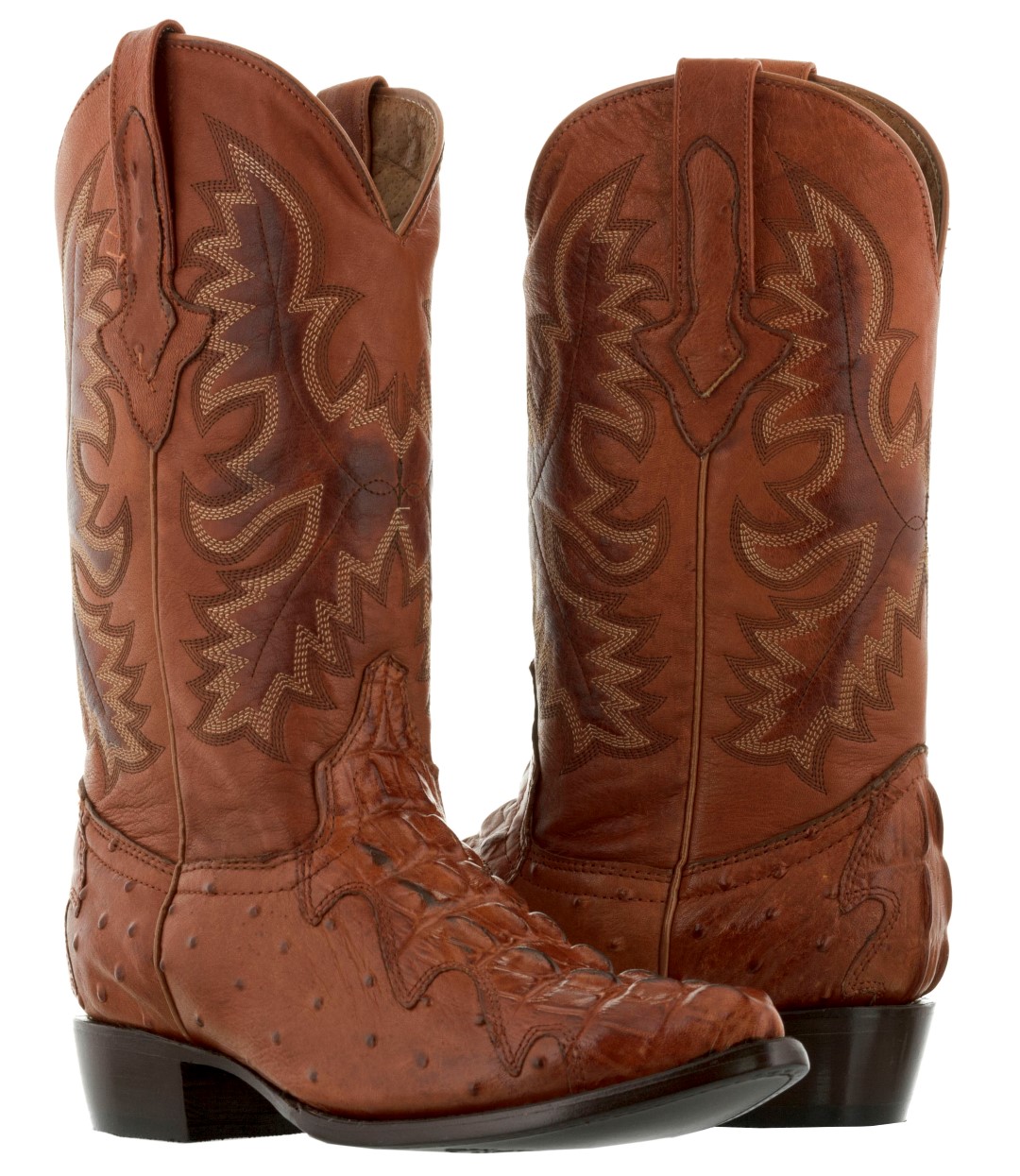 cognac croc booties
