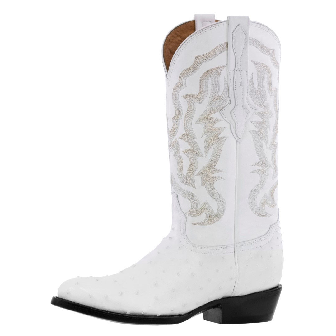 mens white genuine exotic ostrich quill 