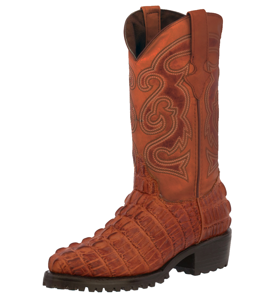 Mens Motorcycle Biker Boots Alligator Pattern Leather Cowboy Western Round Toe - Picture 6 of 6