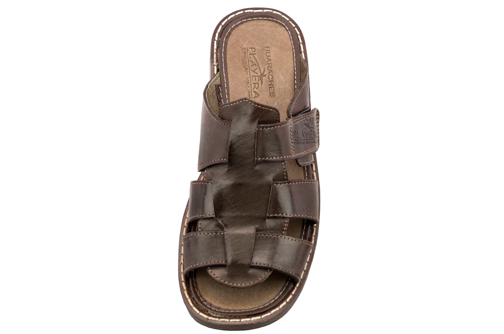 Mens Cognac Brown Real Leather Handmade Sandals Mexican  display picture 1