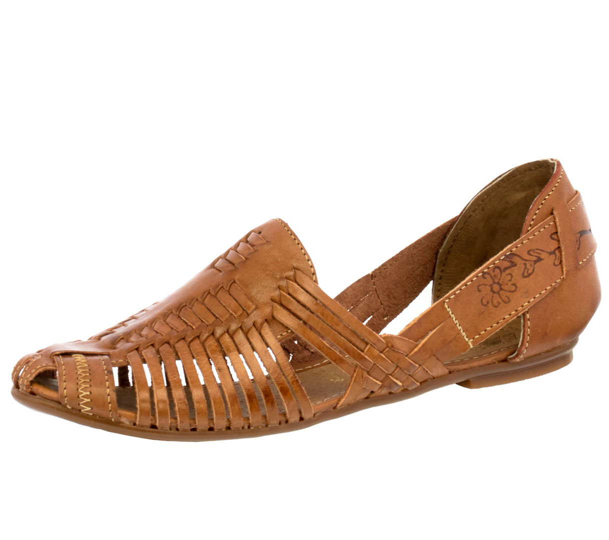 Womens Authentic Mexican Huaraches Light Brown Real Woven Leather Sip ...