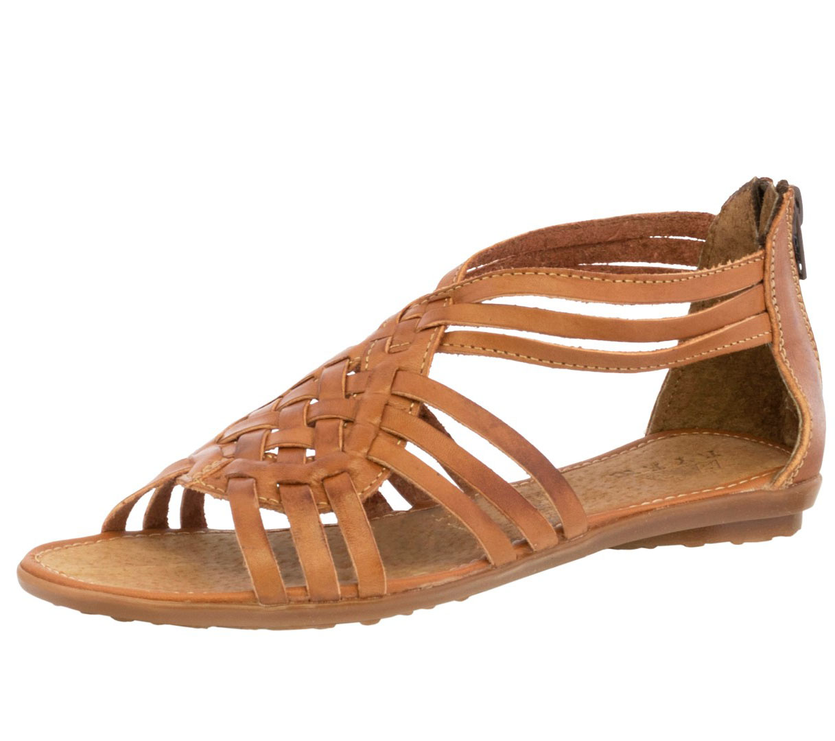 Womens Light Brown Sandals Real Woven Leather Mexican Authentic Huarache Zipper | eBay