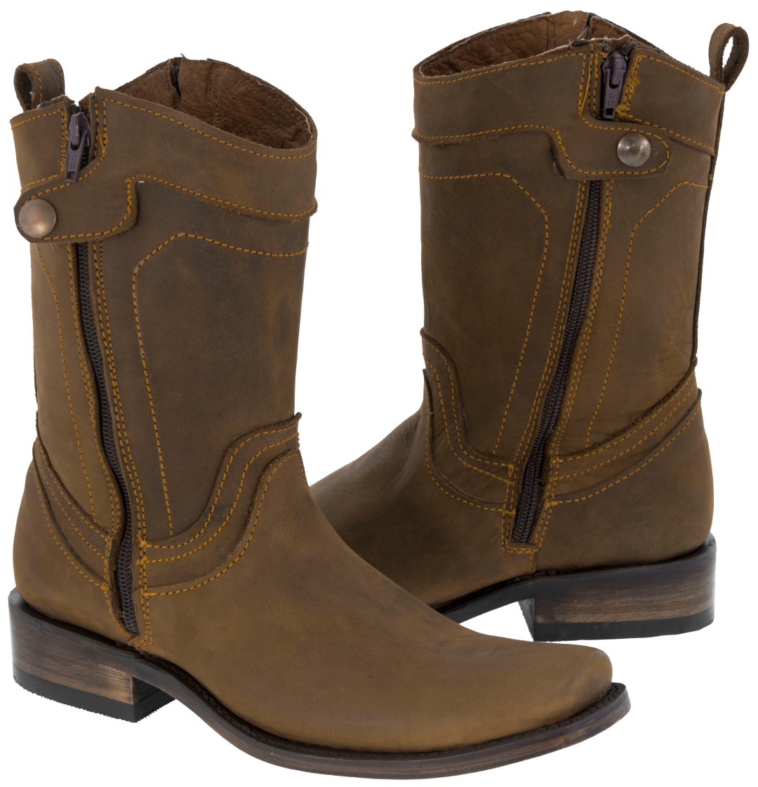 Para Hombre Suave Marrón Genuino Cuero Cremallera Botas Motociclista Botas de montar a caballo Rodeo Occidental Para Hombre Suave Marrón Genuino Cuero Cremallera Botas Motociclista montar Botas de montar Motociclista a caballo Rodeo Occidental ba14a4