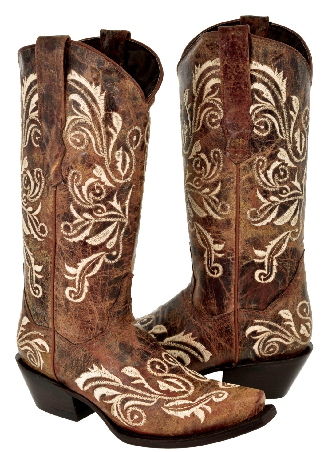 Botas de Vaquero Occidentales para Mujer Cisne Bordadas Rodeo Punta de Corte Botas Vaquera - Imagen 4 de 7