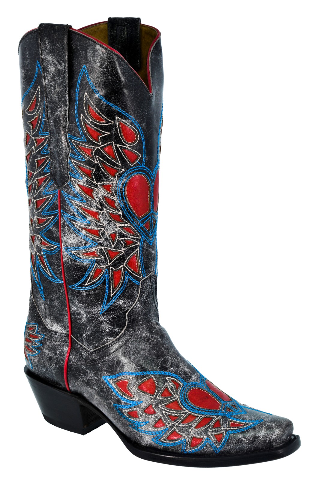 Mujeres de cuero diseño diseño cuero de superposición de Alas de Corazón envejecido botas de vaquero Dubai 9310b0 Mujeres de cuero diseño diseño cuero de superposición de Alas de Corazón envejecido botas de vaquero Dubai 9310b0