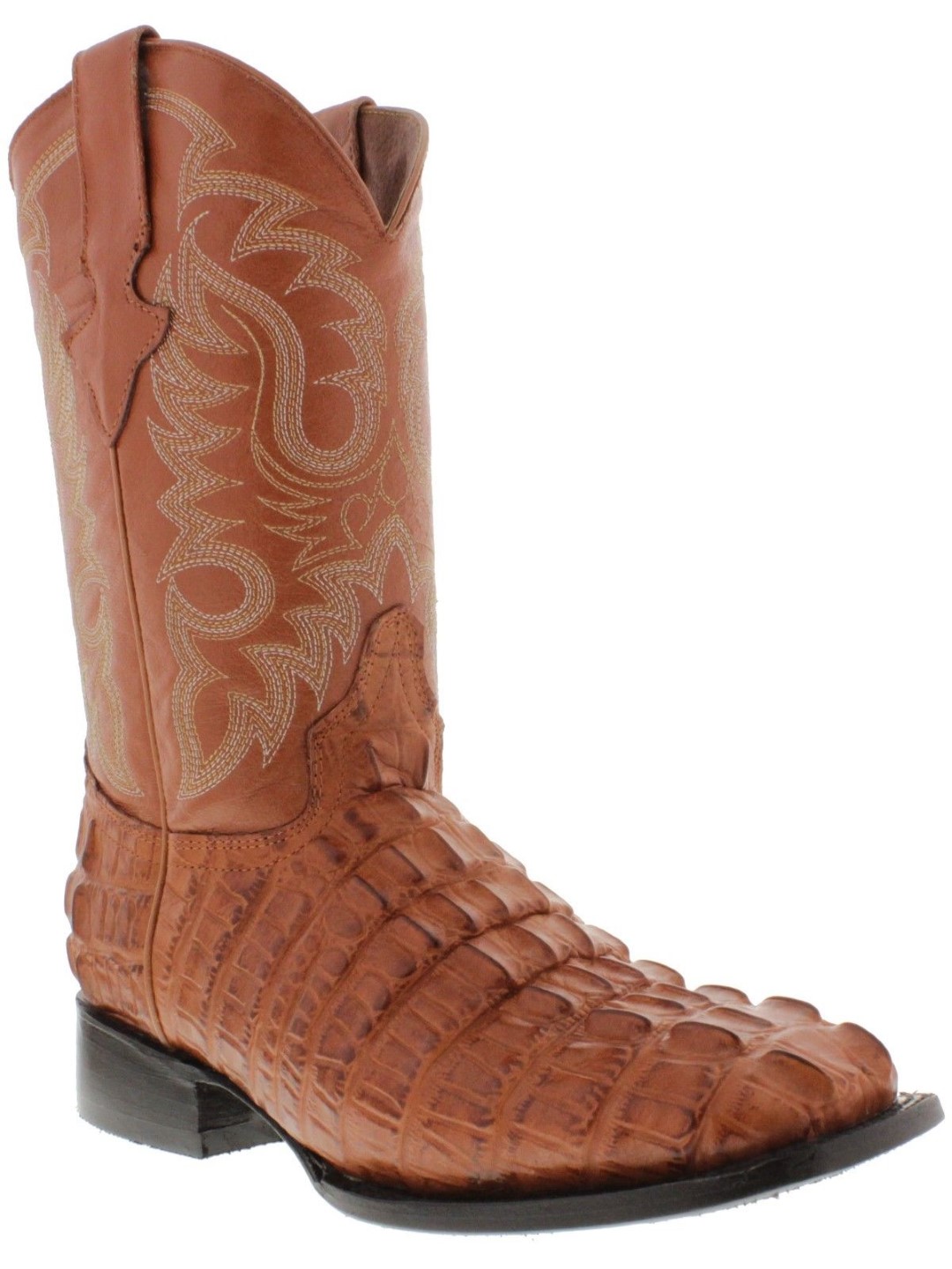 cognac croc booties