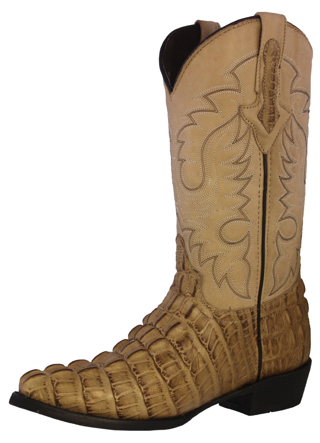 Details about   Mens Cognac Western Boots Crocodile Back Pattern Leather Cowboy Wear Square Bota 