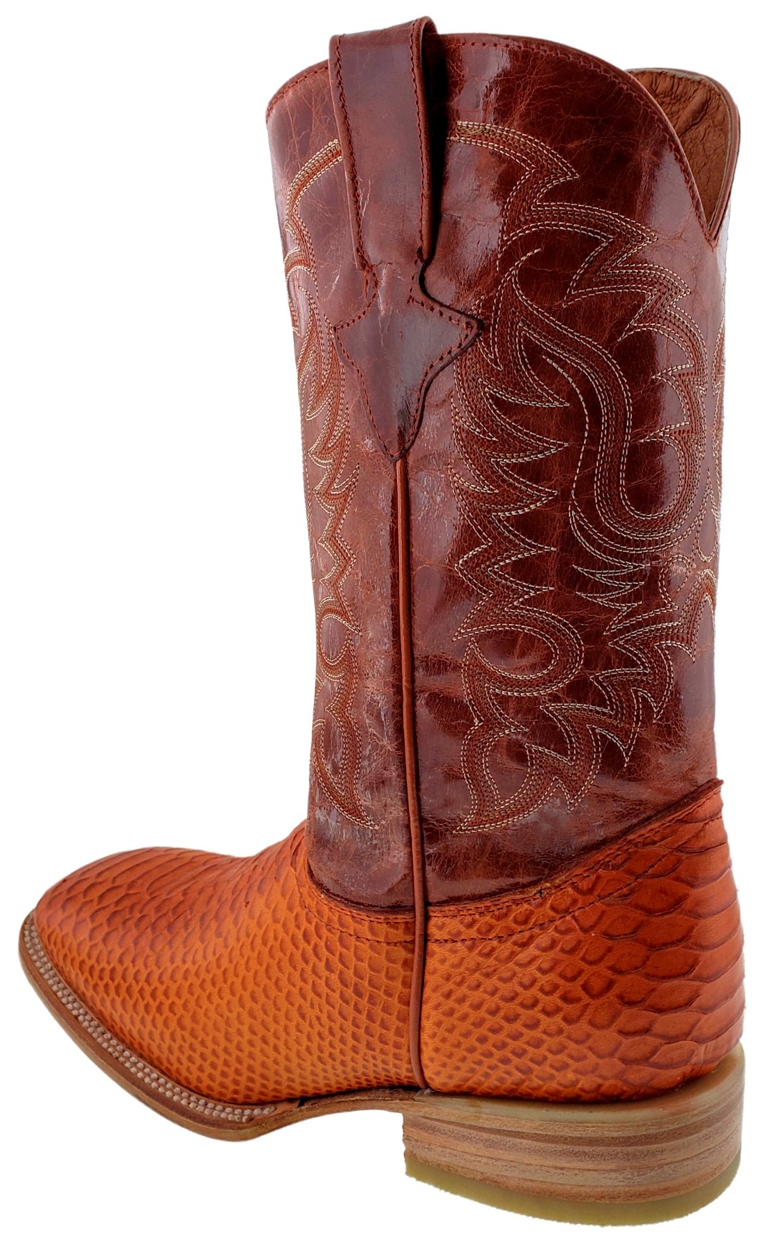 square toe python cowboy boots