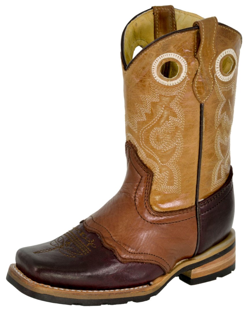 Veretta Boots Kids Toddler Sand Crocodile Tail Leather Cowboy Boots J Toe